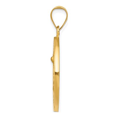 14K Yellow Gold Saint Michael Medal Hollow Pendant – view 3