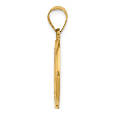 14K Yellow Gold Guardian Angel Medal Hollow Pendant – view 3