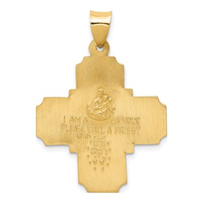 14K Yellow Gold Four-Way Medal Hollow Pendant – view 5