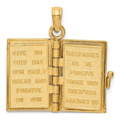 14K Yellow Gold Enameled 3-D Bible Pendant – view 4