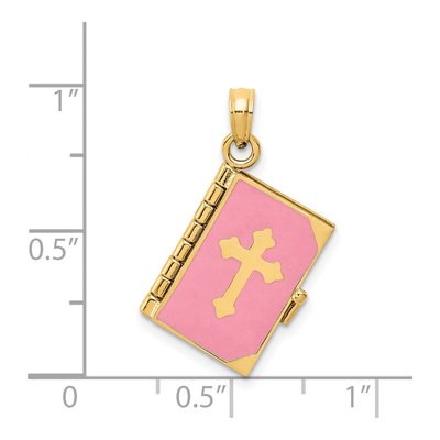 14K Yellow Gold Enameled 3-D Bible Pendant – view 5