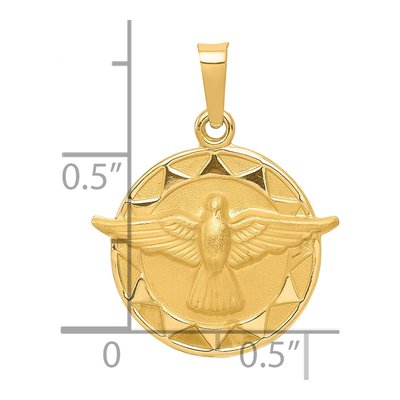 14K Yellow Gold Holy Spirit Medal Pendant – view 5