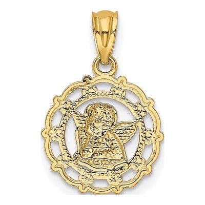 14K Yellow Gold Cherub Pendant – view 4