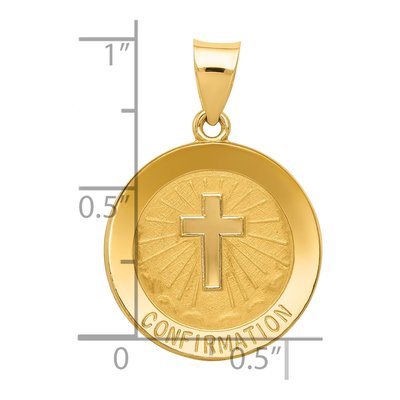 14K Yellow Gold Confirmation Cross Medal Pendant – view 5