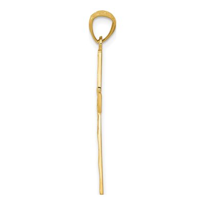 14K Yellow Gold Diamond-Cut Filigree Cross Pendant – view 3