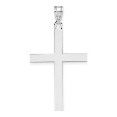 14K White Gold Cross Pendant