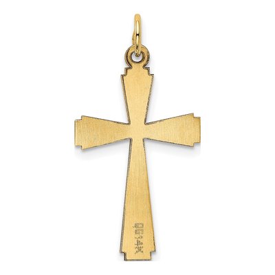 14K Yellow Gold Cross Charm Pendant – view 4