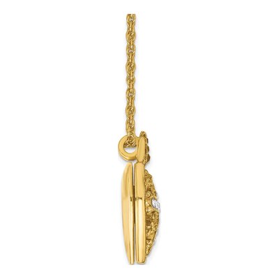 Gold-Tone Sacred Heart Cross Crystal Locket Necklace – view 4
