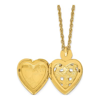 Gold-Tone Sacred Heart Cross Crystal Locket Necklace – view 5