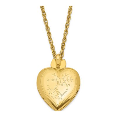 Gold-Tone Sacred Heart Cross Crystal Locket Necklace – view 6