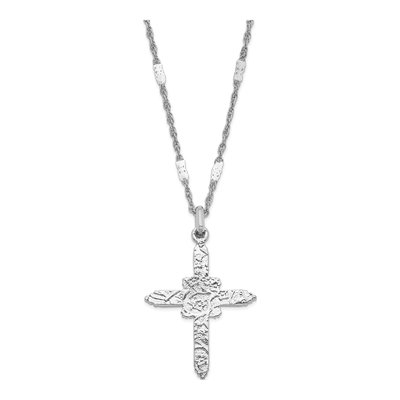 Silver-tone Crystal Cross Necklace, 18 in – view 5