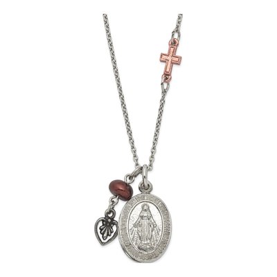 Two-Tone Moveable Mary Lord's Prayer 20in Necklace – view 4