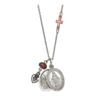 Two-Tone Moveable Mary Lord's Prayer 20in Necklace