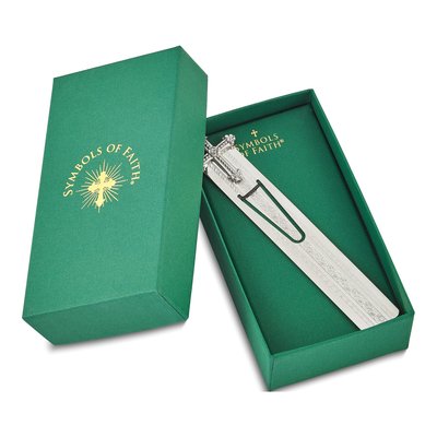 Silver-Tone Crystal Cross Bookmark – view 2
