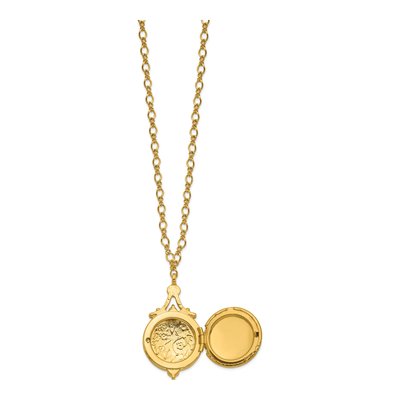 Symbols of Faith Mary & Child Locket Necklace 17.5" – view 2