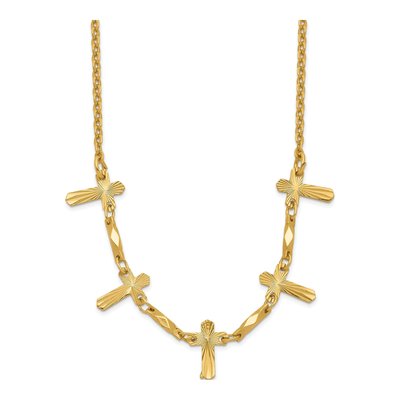 Symbols of Faith Multi Cross Necklace, 16in +3in