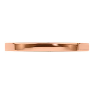 14K Rose Gold 2mm Flat Wedding Band – view 5