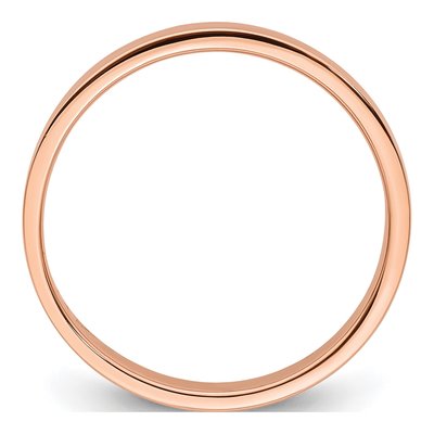 14K Rose Gold 3mm Flat Wedding Band – view 4