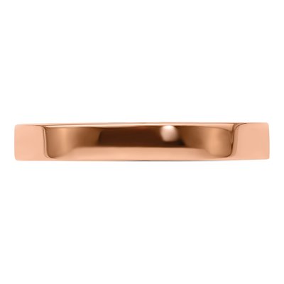 14K Rose Gold 3mm Flat Wedding Band – view 5