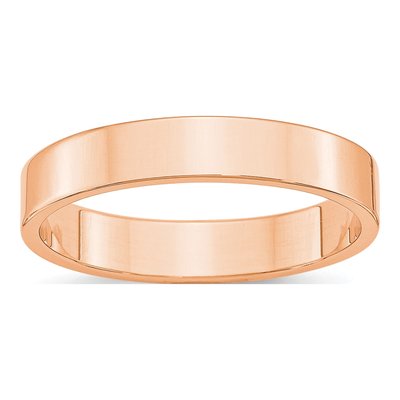 14K Rose Gold 4mm Flat Wedding Band