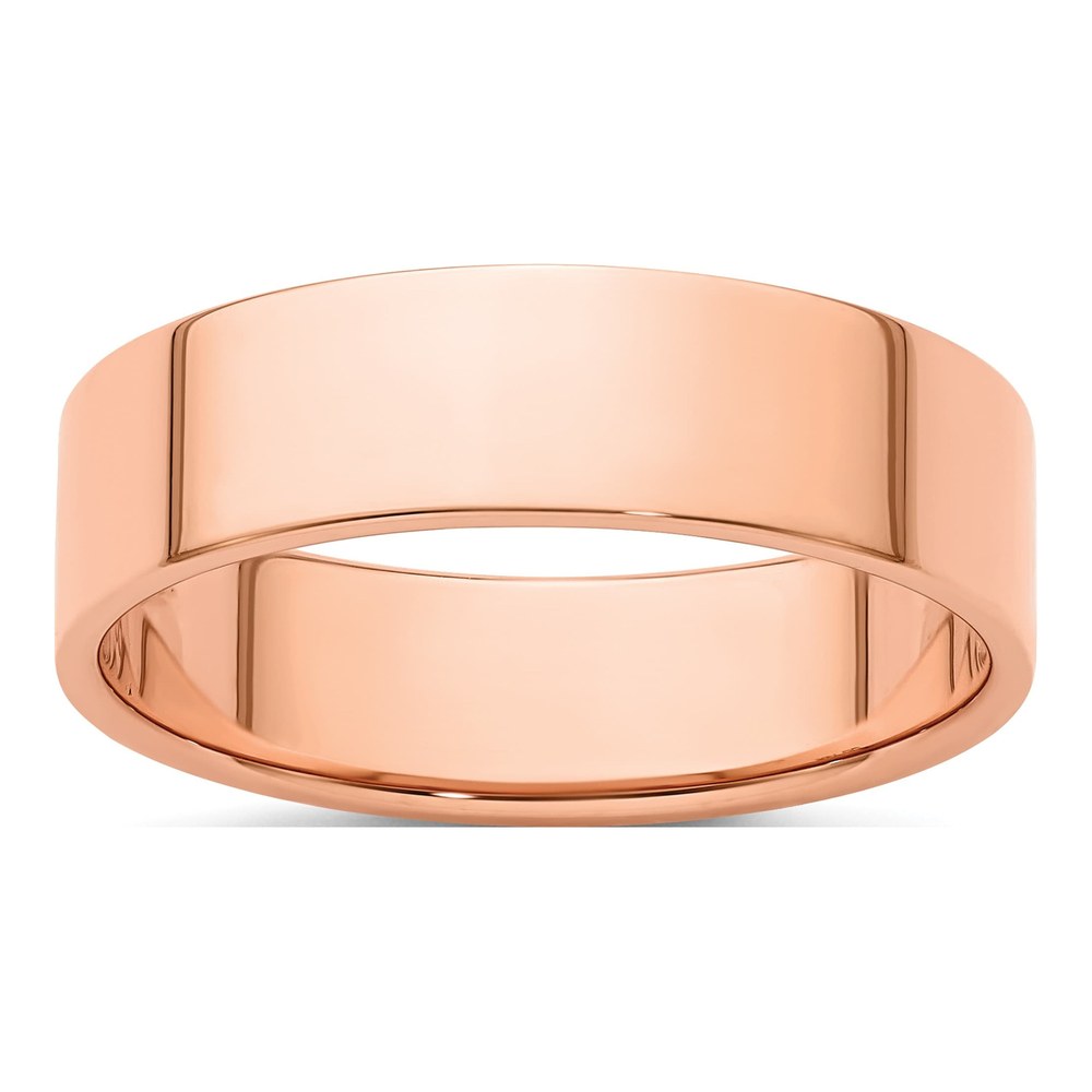 14K Rose Gold 6mm Flat Wedding Band