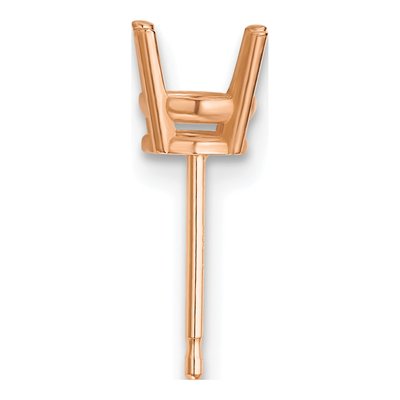 14K Rose Gold 4-Prong Earring Mounting, .16ct