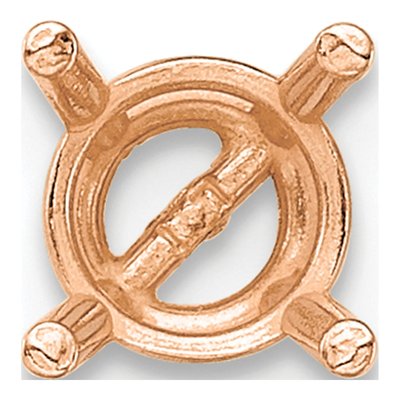 14K Rose Gold Round 4-Prong Earring Mounting – view 2