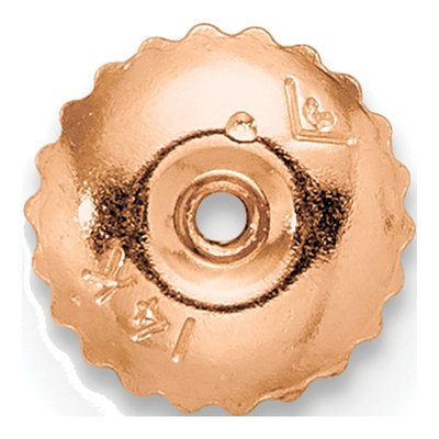 14K Rose Gold Threaded 2-Hole Ear Nut Finding