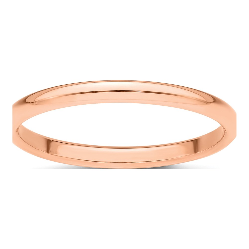 14K Rose Gold 2mm Half Round Wedding Band