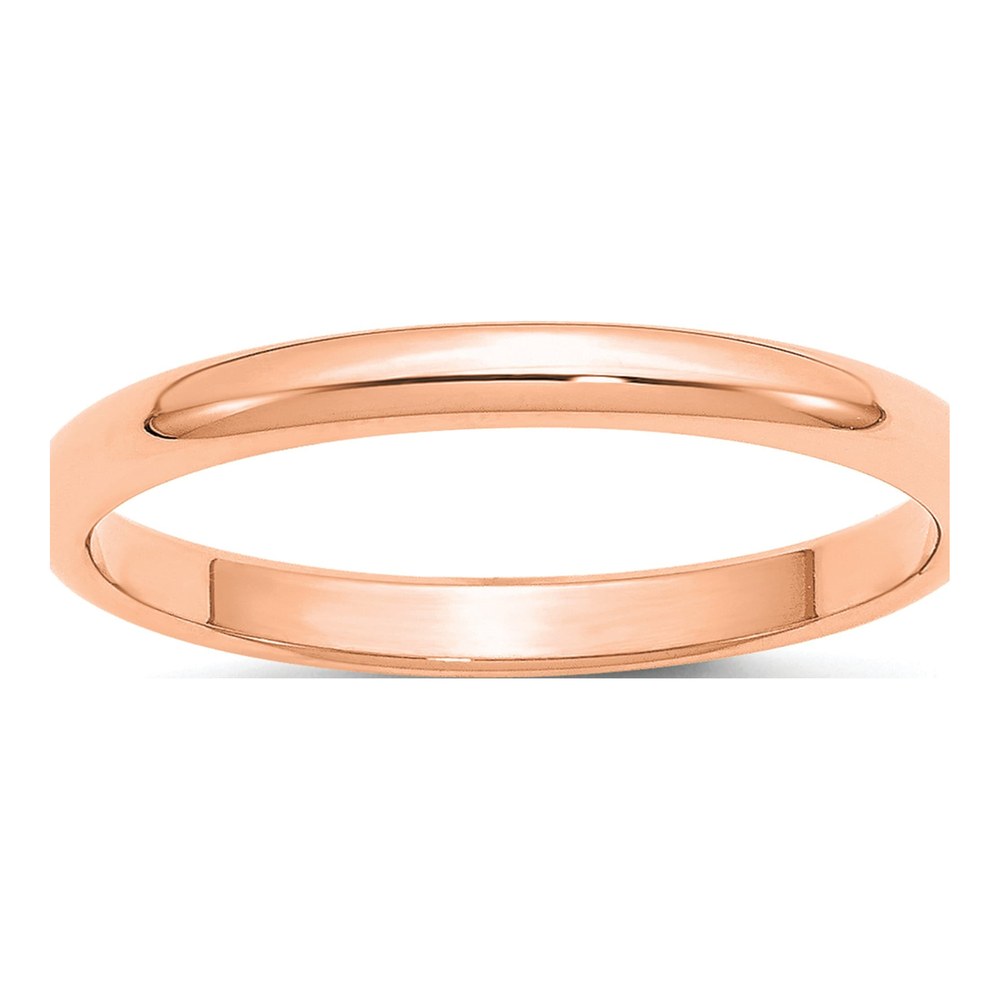 14K Rose Gold 2.5mm Half Round Band Size 4.5