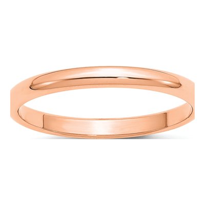 14K Rose Gold 2.5mm Half Round Wedding Band