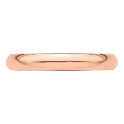 14K Rose Gold 3mm Half Round Wedding Band – view 5