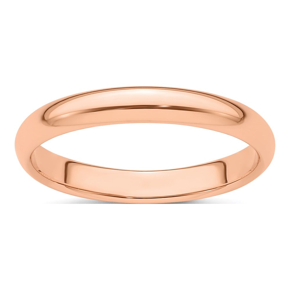 14K Rose Gold 3mm Half Round Wedding Band