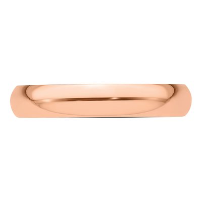 14K Rose Gold 4mm Half Round Wedding Band – view 5