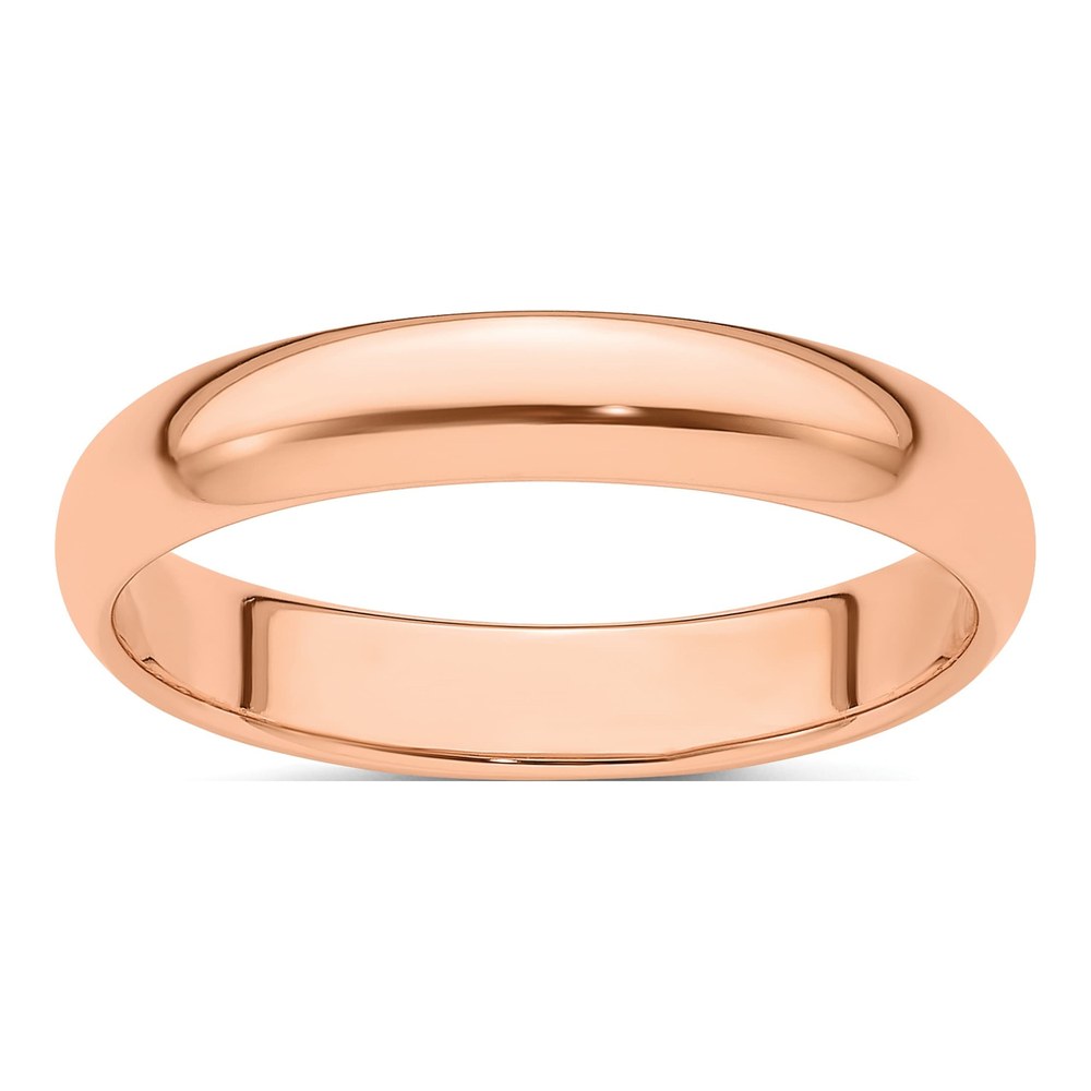 14K Rose Gold 4mm Half Round Wedding Band