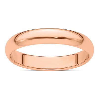 14K Rose Gold 4mm Half Round Wedding Band