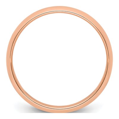 14K Rose Gold 5mm Half Round Wedding Band – view 4