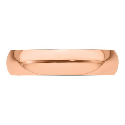 14K Rose Gold 5mm Half Round Wedding Band – view 5