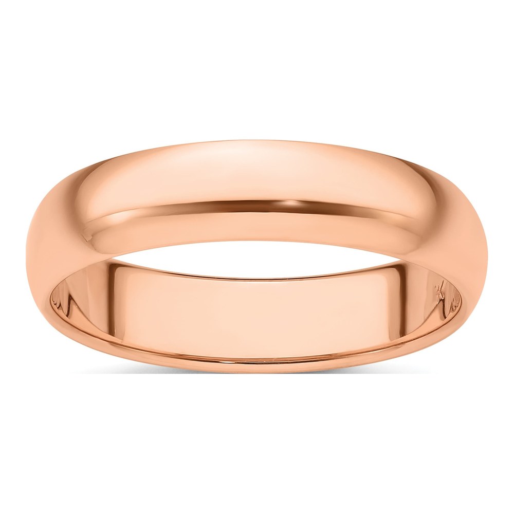 14K Rose Gold 5mm Half Round Wedding Band