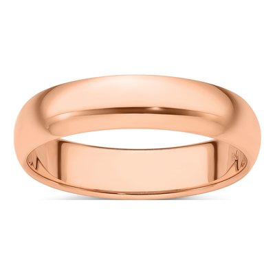 14K Rose Gold 5mm Half Round Wedding Band