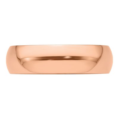 14K Rose Gold 6mm Half Round Wedding Band – view 5