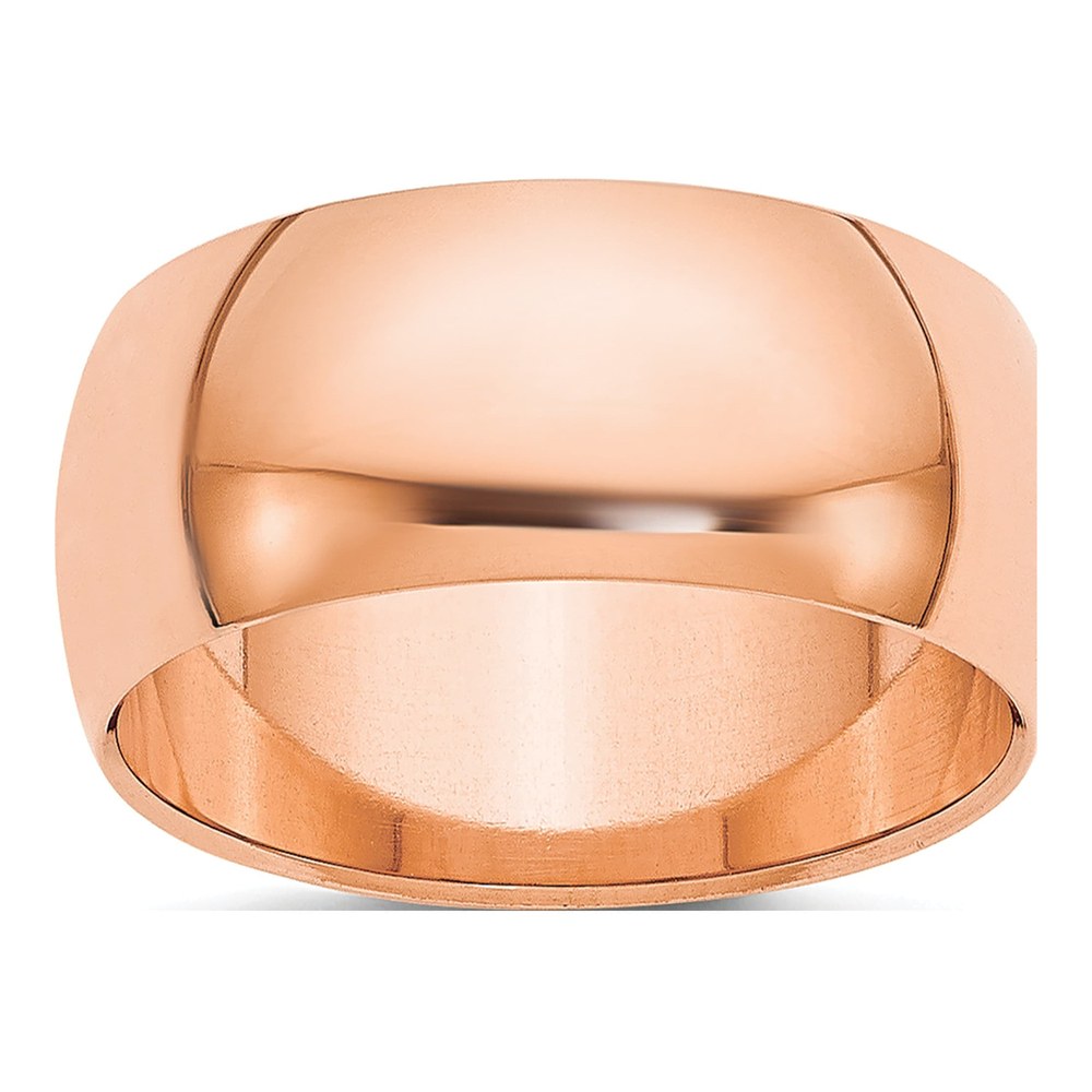 14K Rose Gold 8mm Half Round Wedding Band Size 10