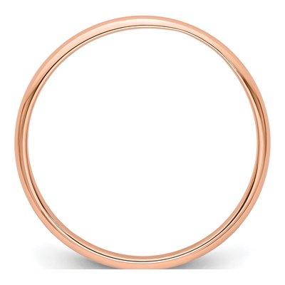 14K Rose Gold 2mm Half Round Wedding Band – view 4