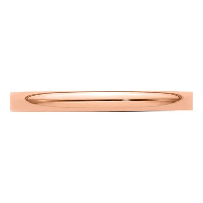 14K Rose Gold 2mm Half Round Wedding Band – view 5