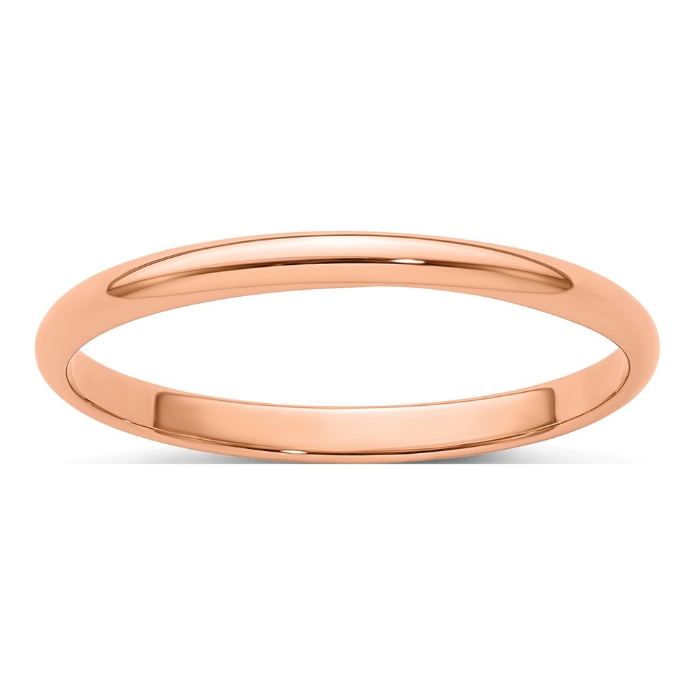 14K Rose Gold 2mm Half Round Wedding Band