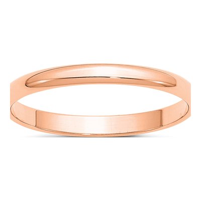 14K Rose Gold 2.5mm Half Round Wedding Band