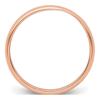 14K Rose Gold 3mm Half Round Wedding Band – view 4