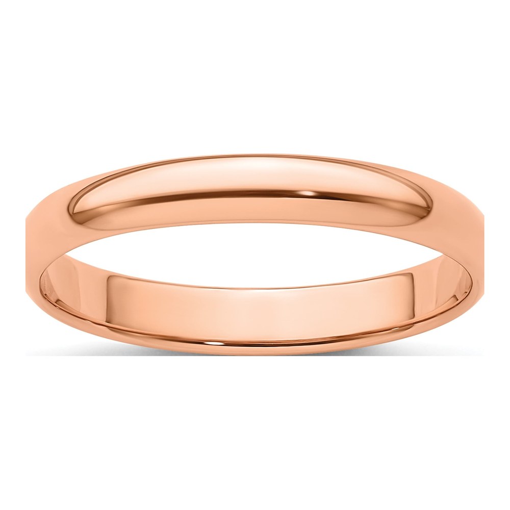 14K Rose Gold 3mm Half Round Wedding Band