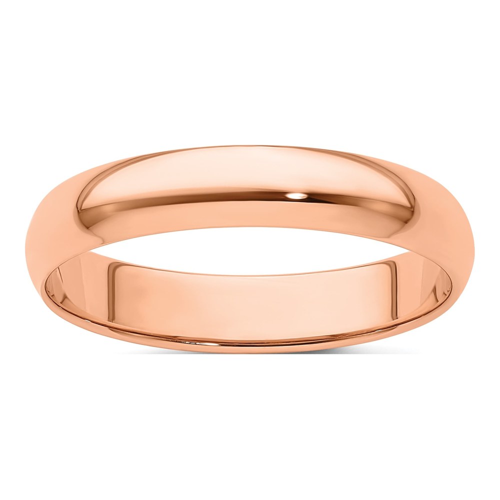 14K Rose Gold 4mm Half Round Wedding Band