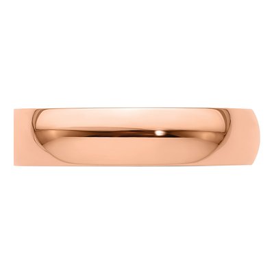 14K Rose Gold 5mm Half Round Wedding Band – view 5